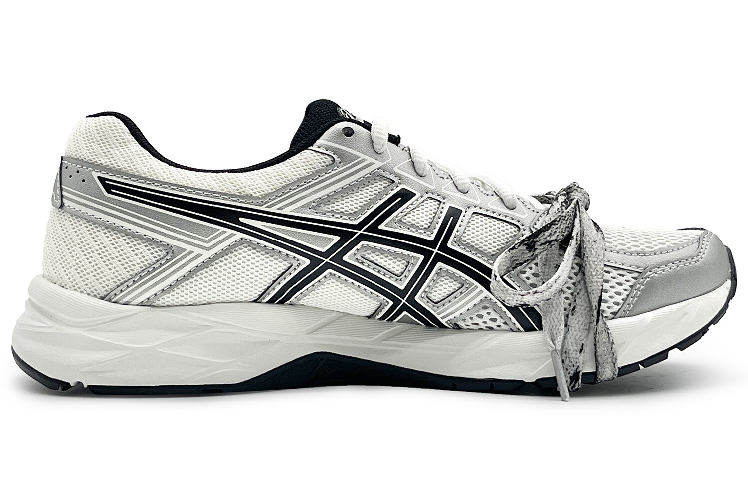 Кроссовки Gel-Contend 4 мужские низкие серебристые/черные/белые Asics — фото 3