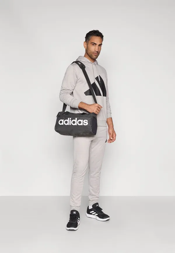 Толстовка с капюшоном Adidas Sportswear Big Logo, средне-серый меланж/черный — фото 2