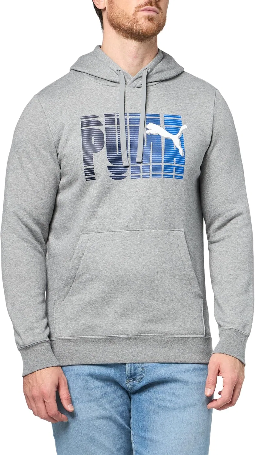 Мужская толстовка PUMA Essentials Double Up Hoodie, спортивная верхняя одежда, повседневная - черная