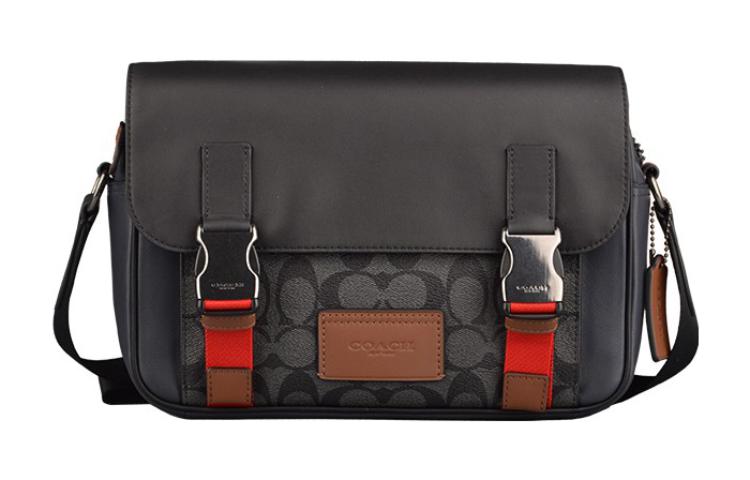 

Сумка для ноутбука из холста с кожаными вставками, портфель, сумка через плечо, кросс-боди Coach для мужчин