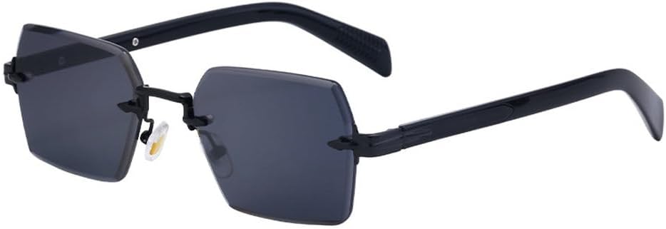 

Мужские прямоугольные солнцезащитные очки без оправы для вождения, модные женские солнцезащитные очки с улучшенной защитой от солнца, защитные очки-козырьки HVTVTLA, Black