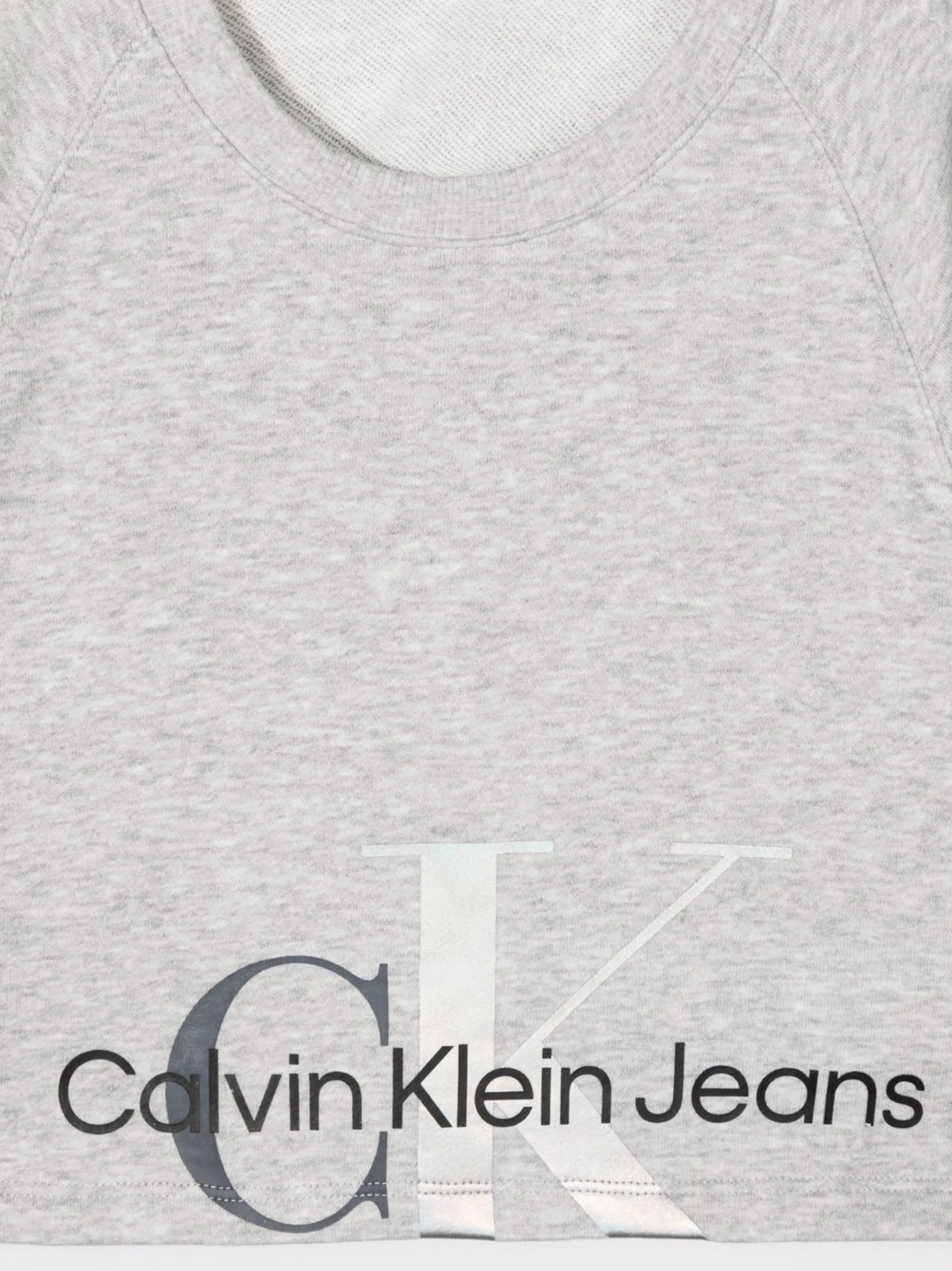 Укороченная толстовка с логотипом Calvin Klein Kids, серый — фото 3