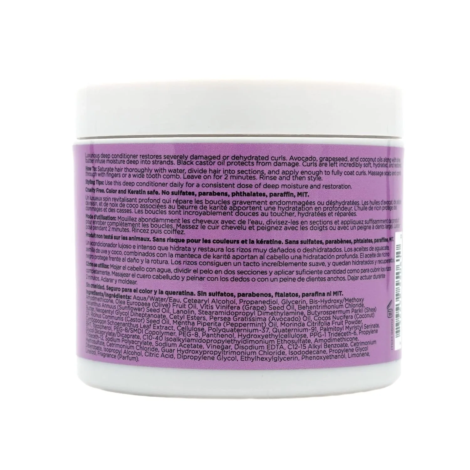 Увлажняющая маска Ouidad Coil Infusion Triple Treat Deep Conditioner 11 унций для кудрявых волос 3C 4A 4B 4C с церамидами, касторовым, авокадо и виноградным маслами — фото 2