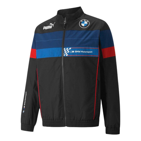 

Куртка racing series colorblock woven stand collar sports jacket black Puma, черный