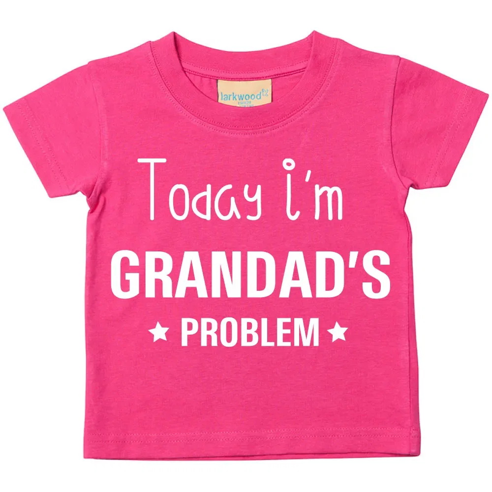 Футболка детская "Today I’m Grandad’s Problem" 60 Second Makeover, розовый — фото 2