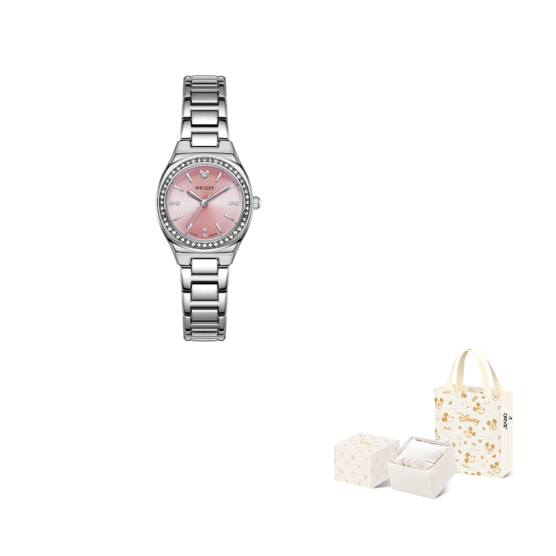 

Часы MICKEY Collection с кварцевым механизмом, ремешок из сплава, женские часы, циферблат цвета перламутра Disney