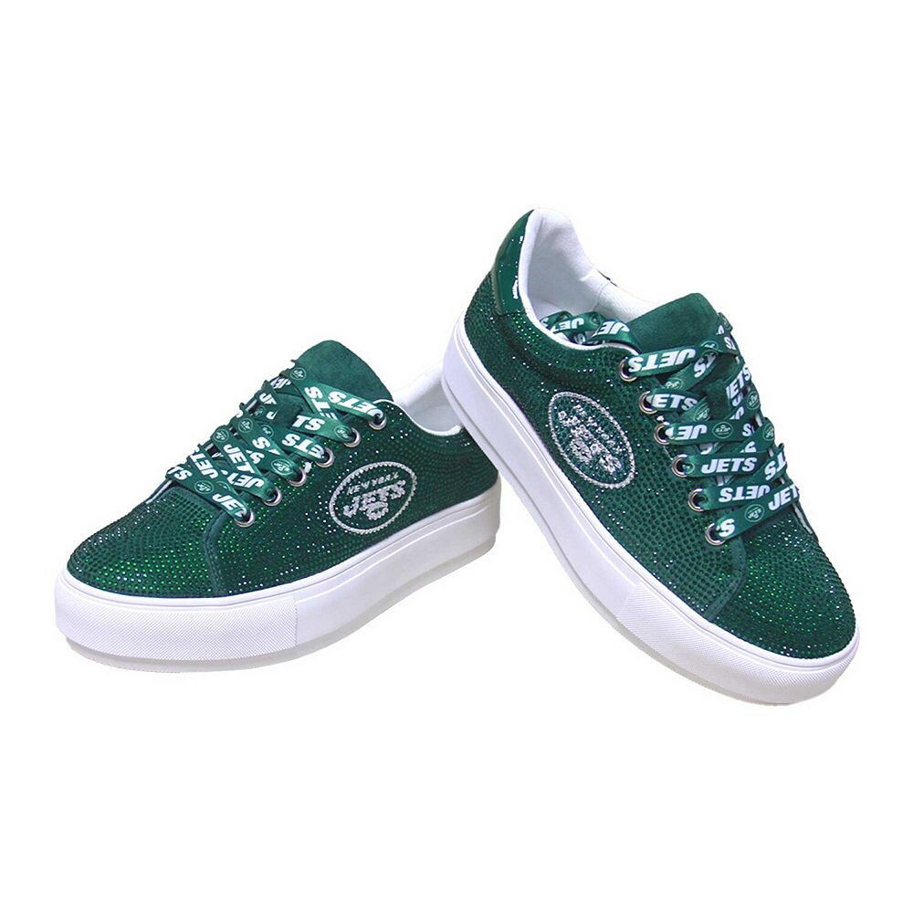 Женские зеленые кроссовки Cuce New York Jets Team с кристаллами, цвет Jet Green — фото 3