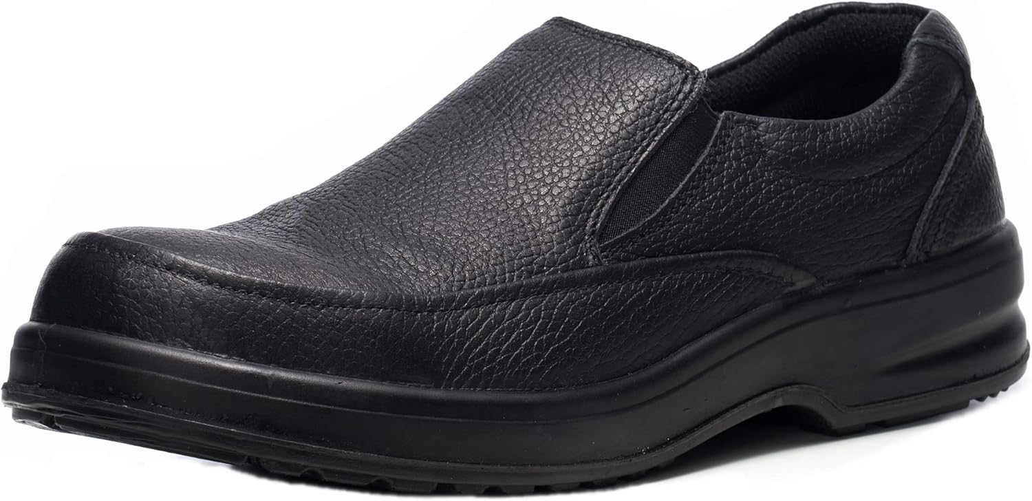 

Мужские туфли Alpine Swiss, Нескользящая натуральная кожа, Лоферы с противоскользящей подошвой, Комфорт на весь день, Легко надеваются, черный