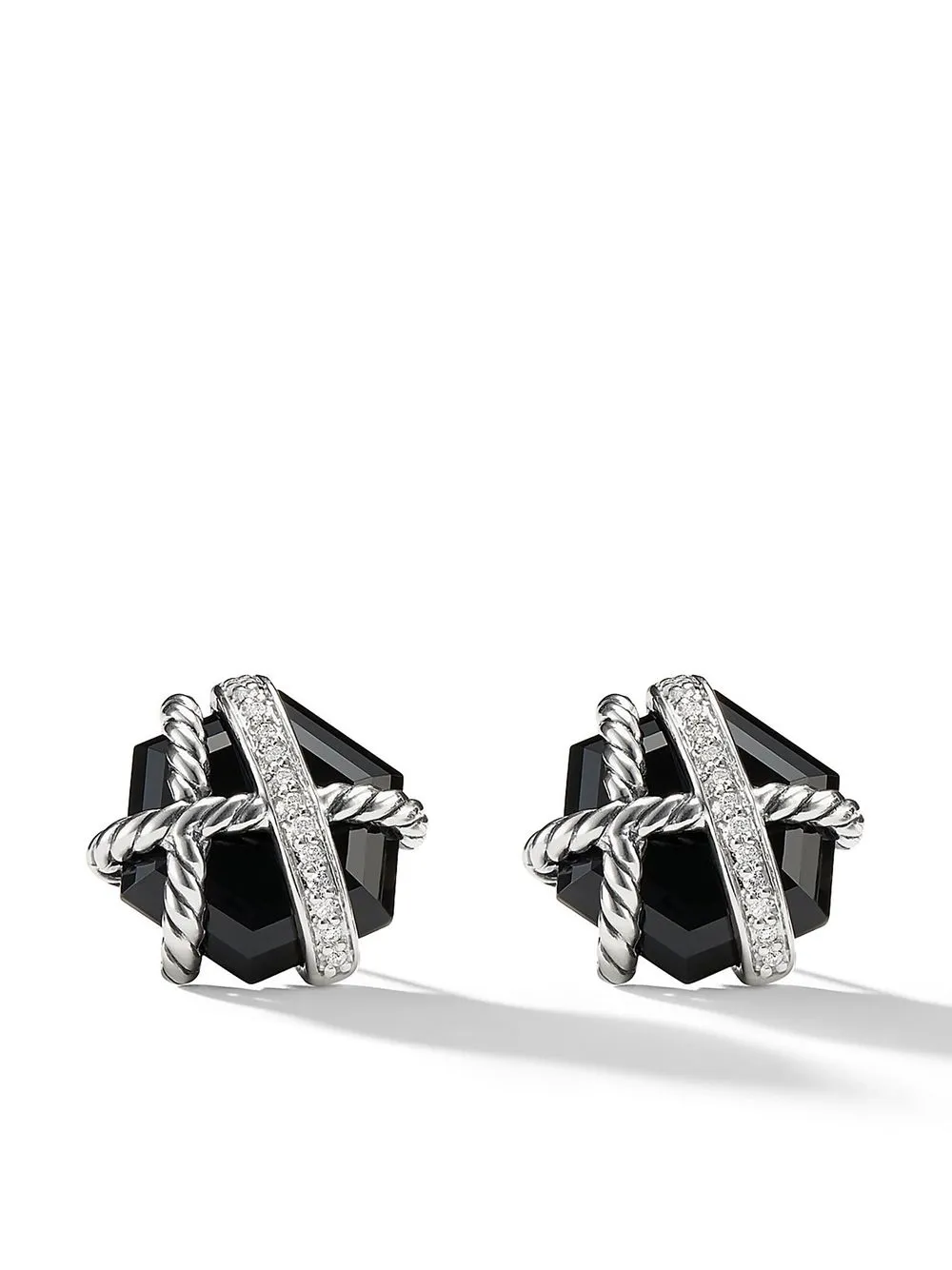 

Серебряные серьги-гвоздики Cable Wrap с бриллиантами (11 мм) David Yurman, серебяный