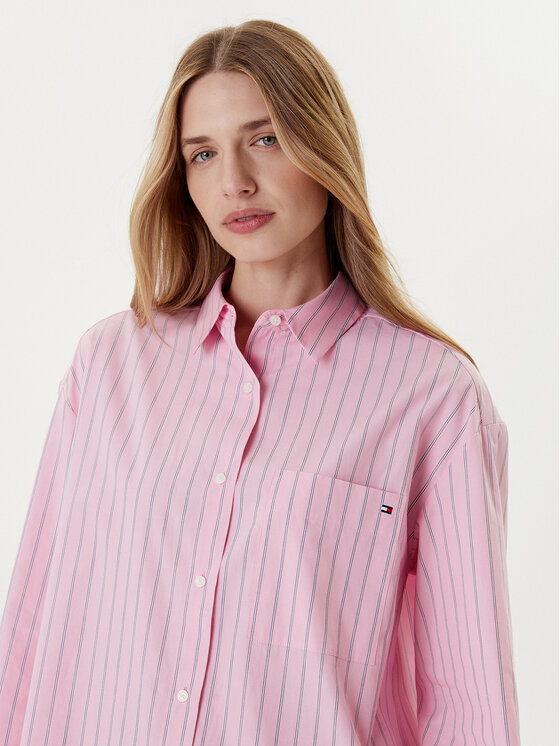 Рубашка relaxed fit New Easy WW0WW45892 Tommy Hilfiger, розовый — фото 4