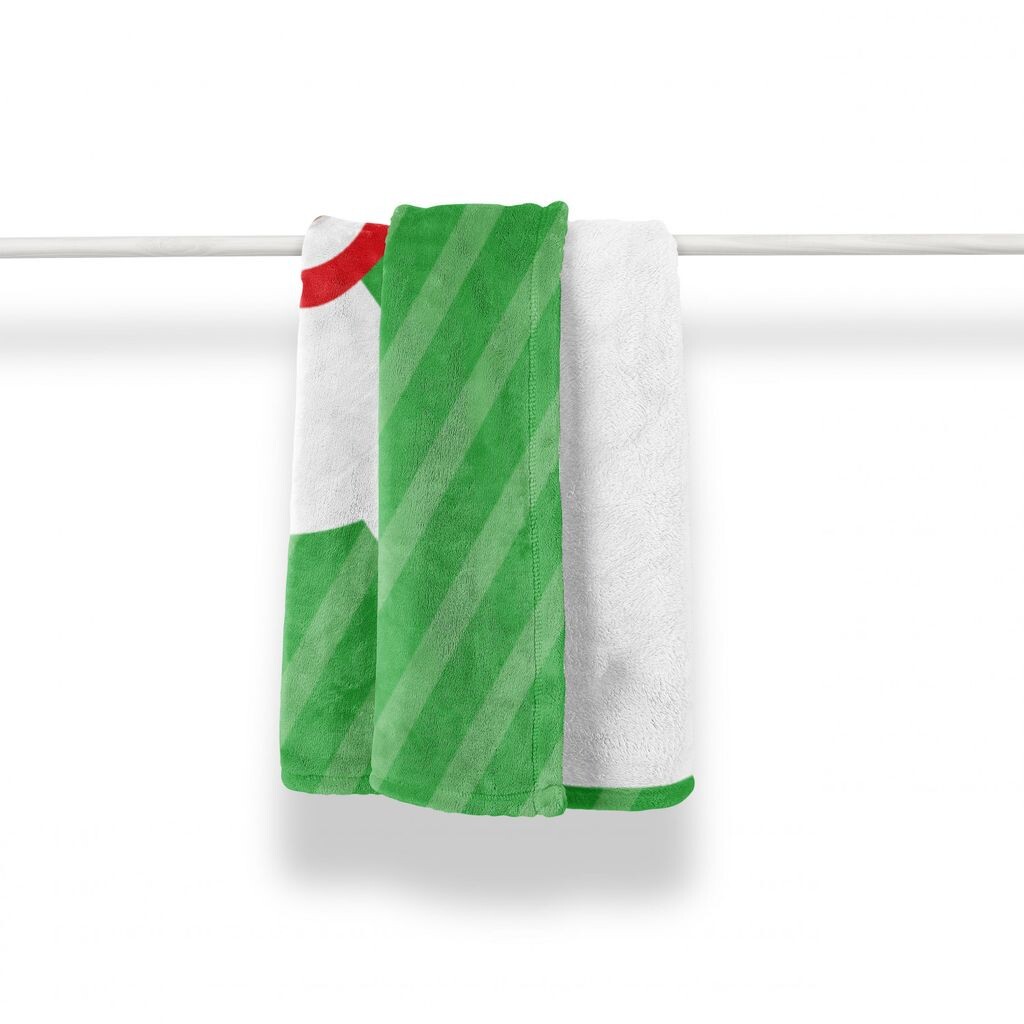 

Мягкое фланелевое флисовое одеяло ABAKUHAUS с рождественским алфавитом, графическое изображение Q, уютный плюш для использования в помещении и на открытом воздухе, 125 x 175 см, темно-зеленый, кораллово-белый