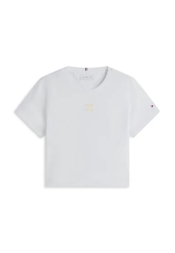 Футболка Tommy Hilfiger Tonal flag basic t-shirt, белый — фото 4