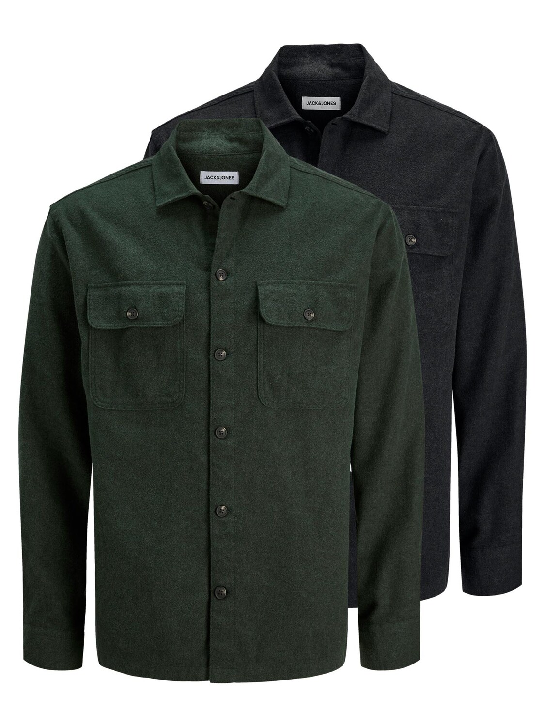 

JACK & JONES Рубашка на пуговицах 'Charge' в крапчатом черном цвете Regular fit