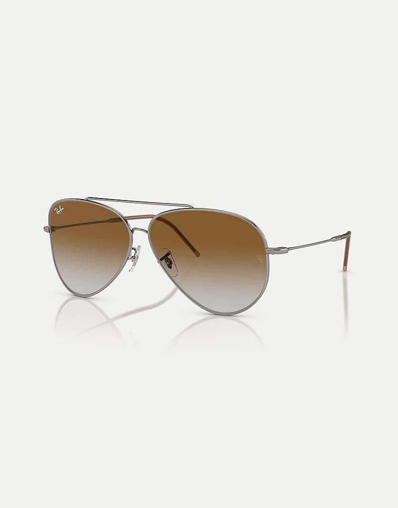 

Солнцезащитные очки Ray-Ban Reverse стального серого цвета с коричневыми линзами