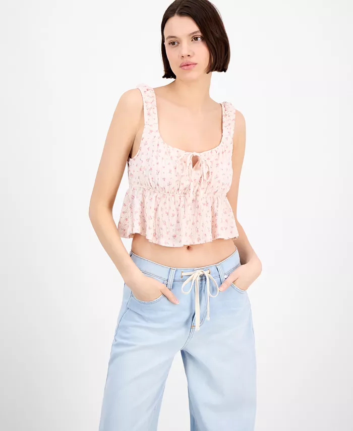 

Юношеский топ без рукавов с цветочным принтом Pink Rose Hippie Rose, розовый