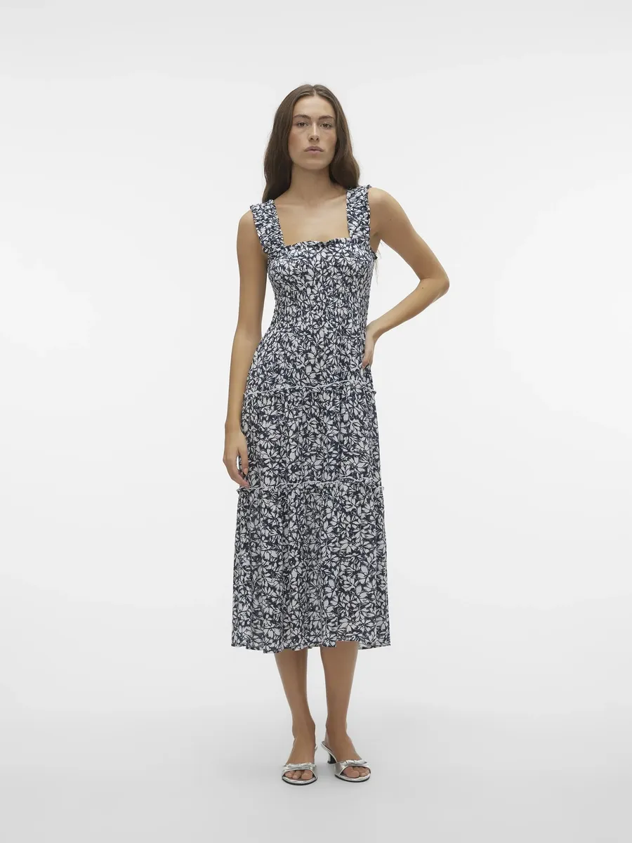 

Летнее платье Vero Moda "VMMENNY SL SMOCK CALF DRESS WVN GA", синий