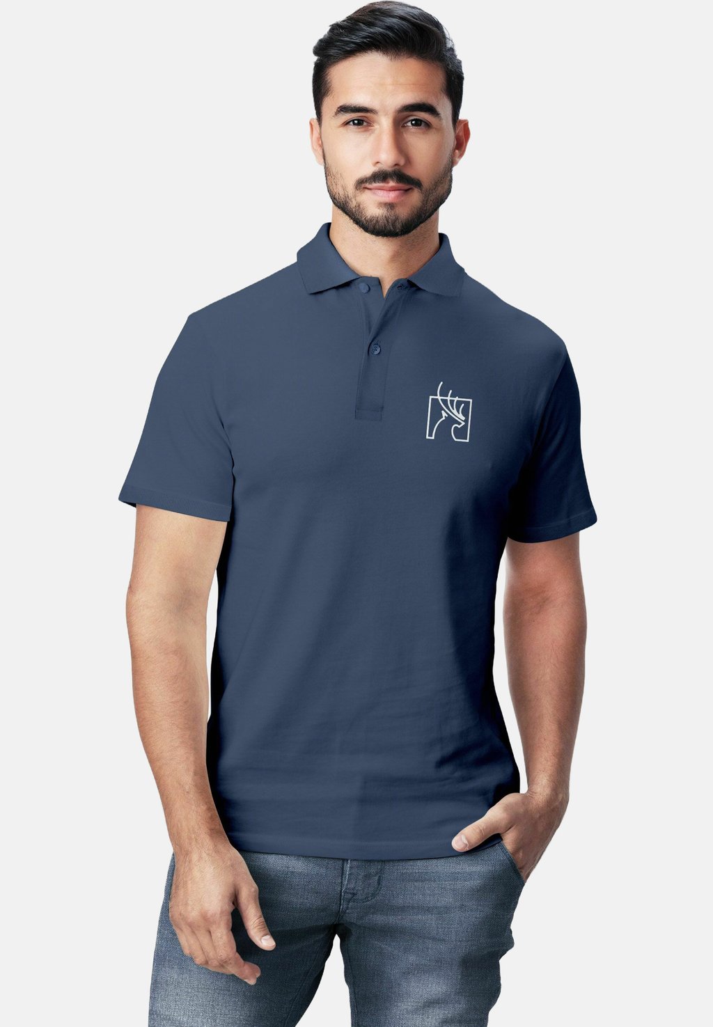 

Рубашка поло HERREN MIT HIRSCH-GRAFIK – KURZARM Neverless, синий