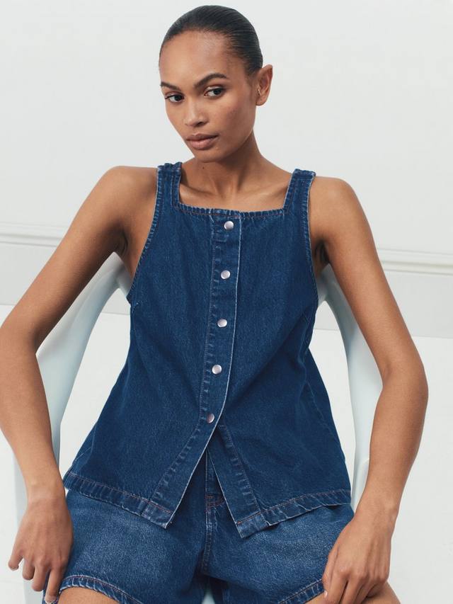 

Приталенный джинсовый жилет HUSH, Mid Authentic Wash