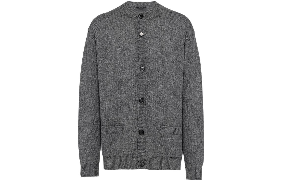 

Кашемировый свитер мужской сланцевый пепельный Prada, серый