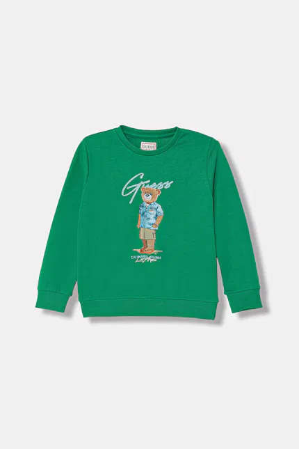 Худи детское принт Guess, зеленый