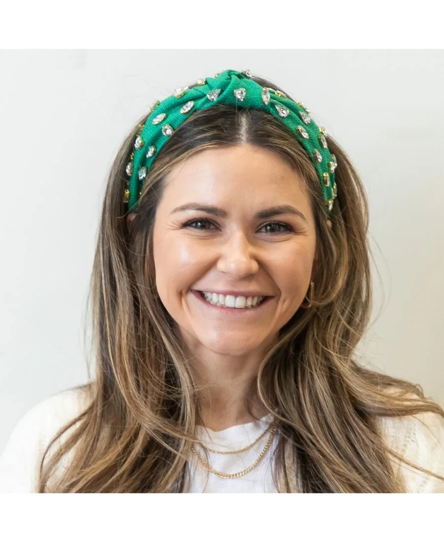 Headbands of Hope Традиционная женская плетеная повязка на голову - Green Gem — фото 2