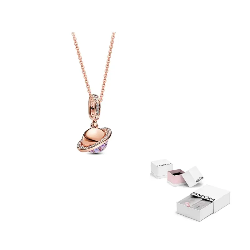 

Ожерелье из стерлингового серебра 925 пробы с розовым золотом Pandora, розовое золото