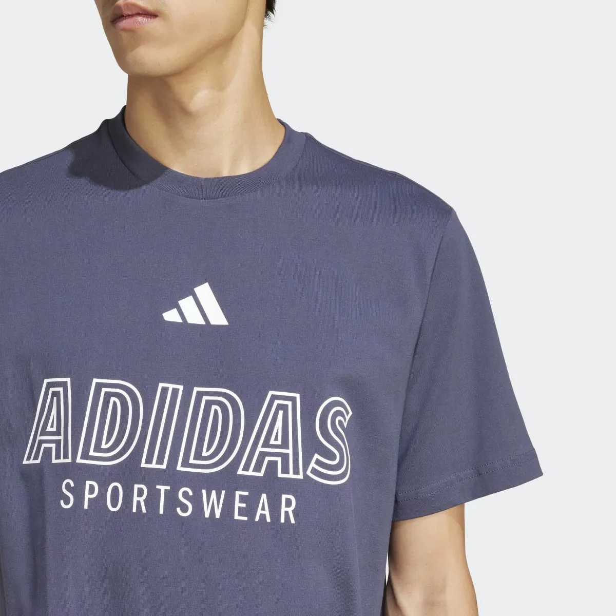 Мужская футболка с линейным рисунком Adidas House of Tiro, синий — фото 4