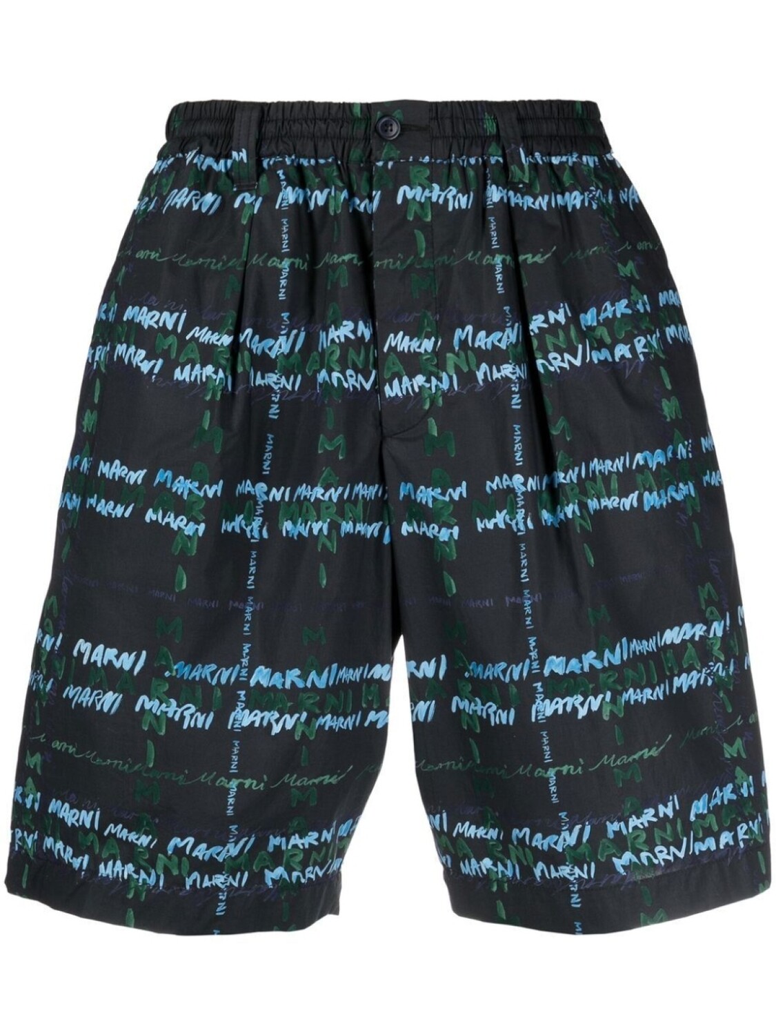 

Marni широкие шорты с логотипом, черный
