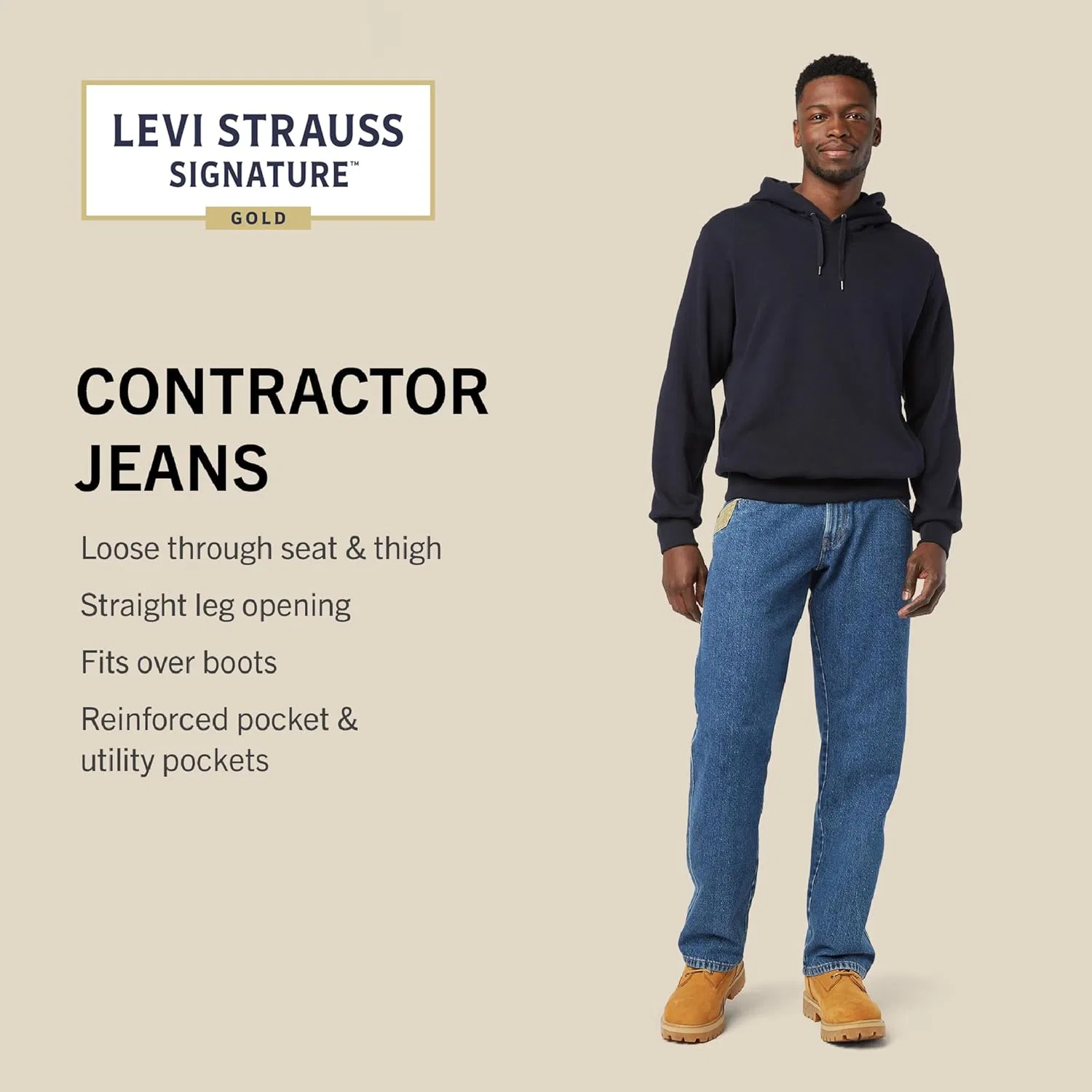 Джинсы Contractor, Levi Strauss Signature Gold, Light Indigo — фото 4