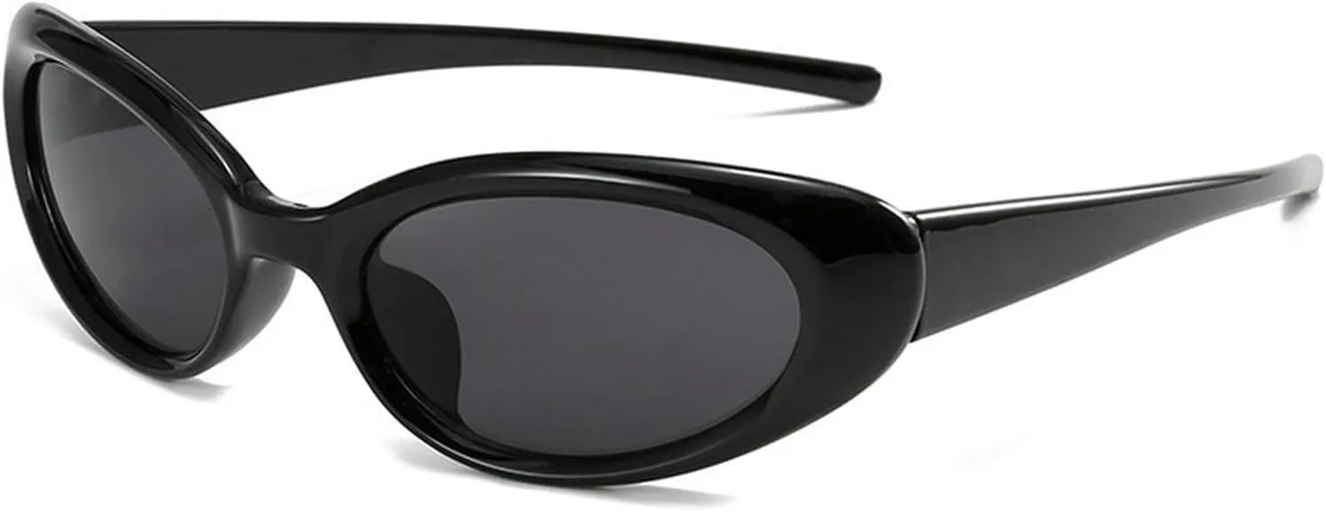 

Солнцезащитные очки в стиле «кошачий глаз» в стиле Y2K для женщин и мужчин, модные черные солнцезащитные очки, стильные спортивные солнцезащитные очки mincl, Black