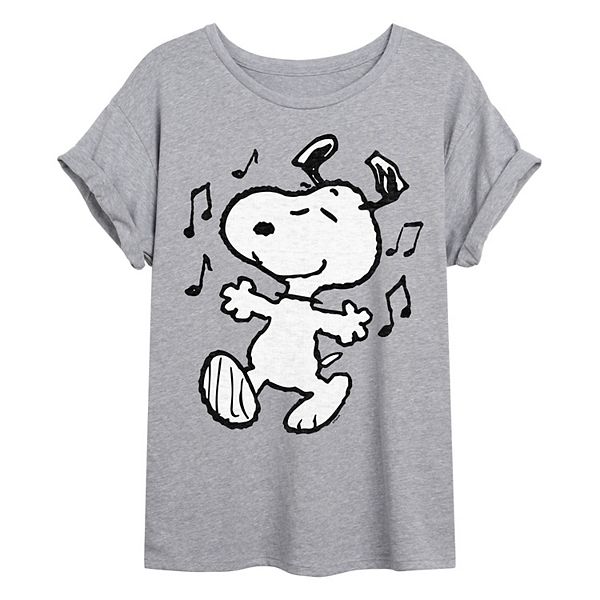 

Футболка Juniors Peanuts Snoopy Dancing oversized Licensed Character, Heather Gray