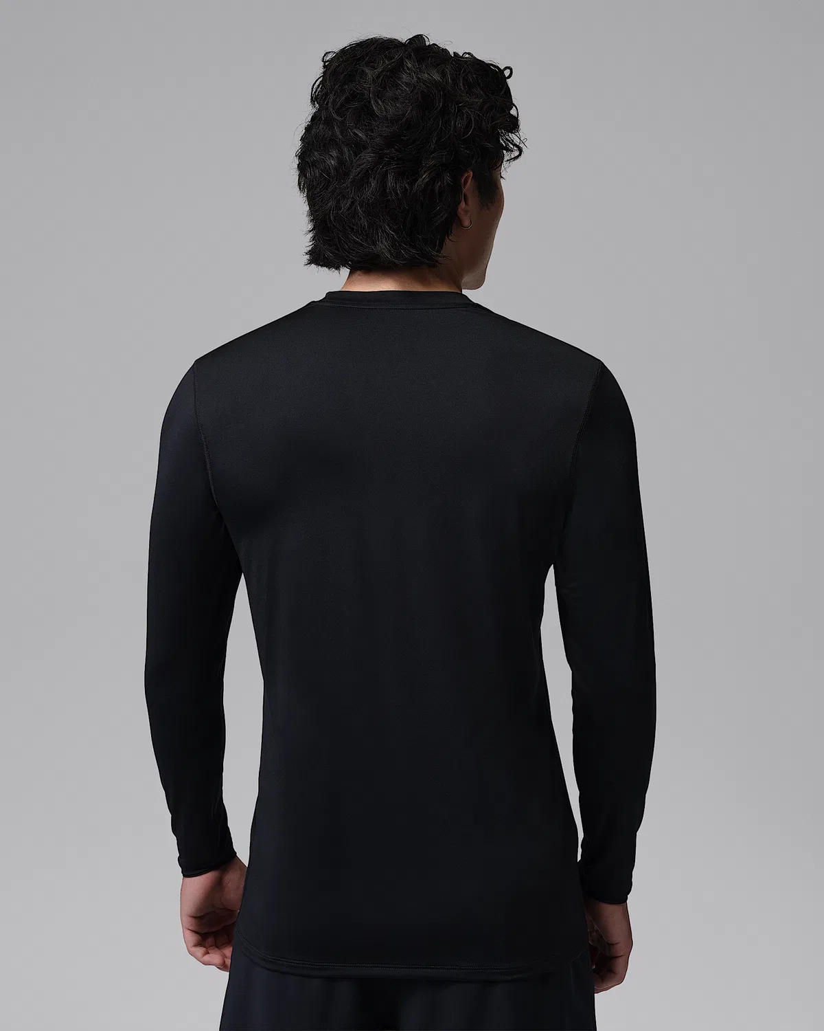 Мужская длинная базовая футболка Dri-FIT Jordan Sport, Black/White — фото 2