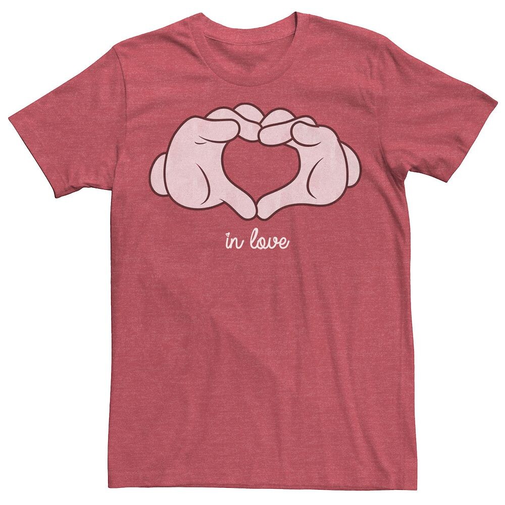 

Мужская футболка Disney's Mickey Mouse Heart Hands In Love, цвет Red Heather