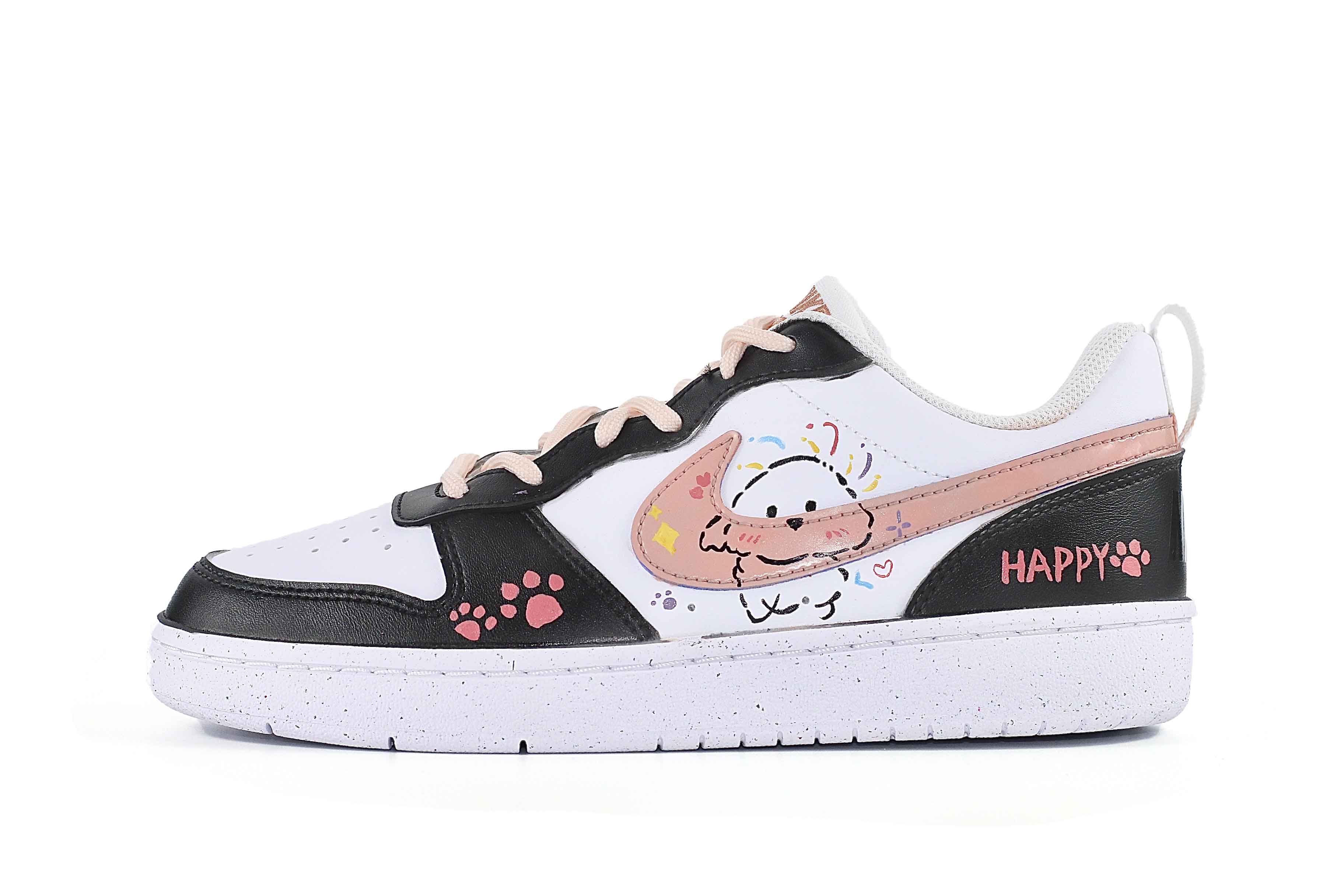 

Court Borough Milk Froth Puppy нескользящие амортизирующие устойчивые к истиранию низкие детские скейтбординг кроссовки Nike, белый/черный