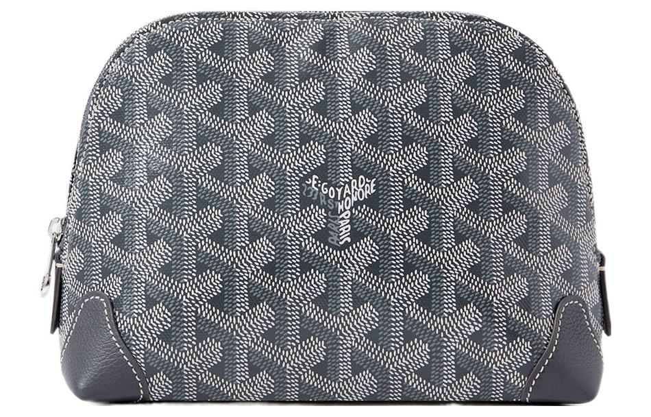 

Вендом из холста с телячьей кожей косметичка женская серая GOYARD