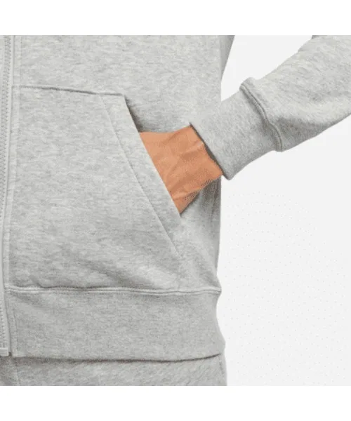 Толстовка Nike Club Fleece Full-Zip Hoodie, чёрная — фото 4
