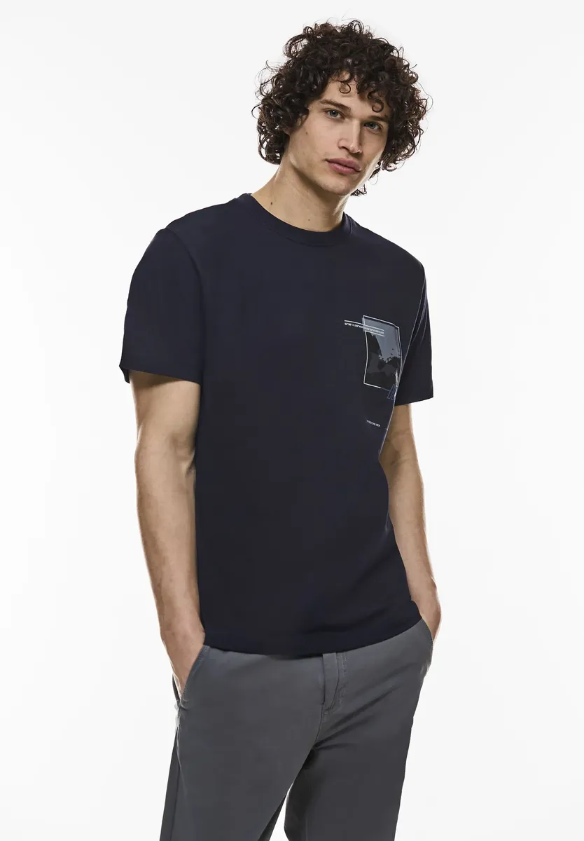 

STREET ONE МУЖСКАЯ футболка, круглый вырез Street One Men, синий