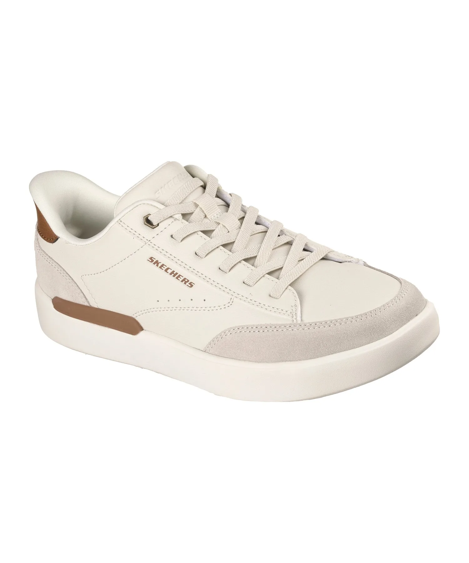 Мужские кроссовки без шнуровки Skechers Hands Free Slip-ins Relaxed Fit: Velroma - Radical бежевые
