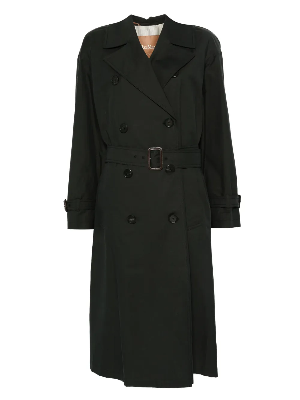 

Двубортное пальто с поясом MAX MARA, черный