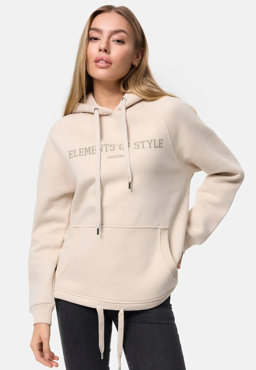 

Толстовка Decay с капюшоном, тонким принтом и практичной кулиской, цвет Ecru