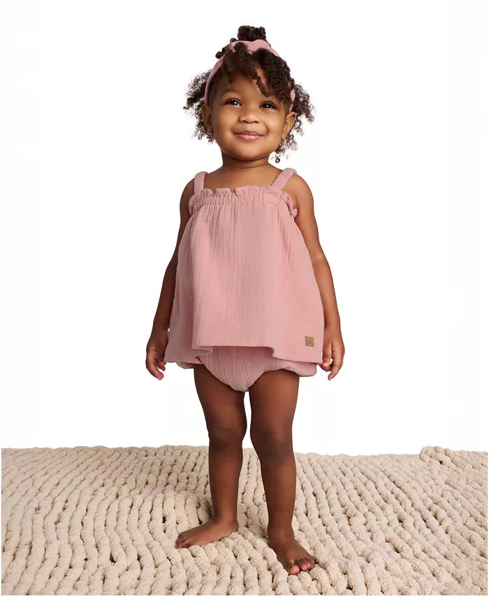 

Комплект для девочек из 2 предметов: сарафан из марли и повязка на голову в тон Calvin Klein