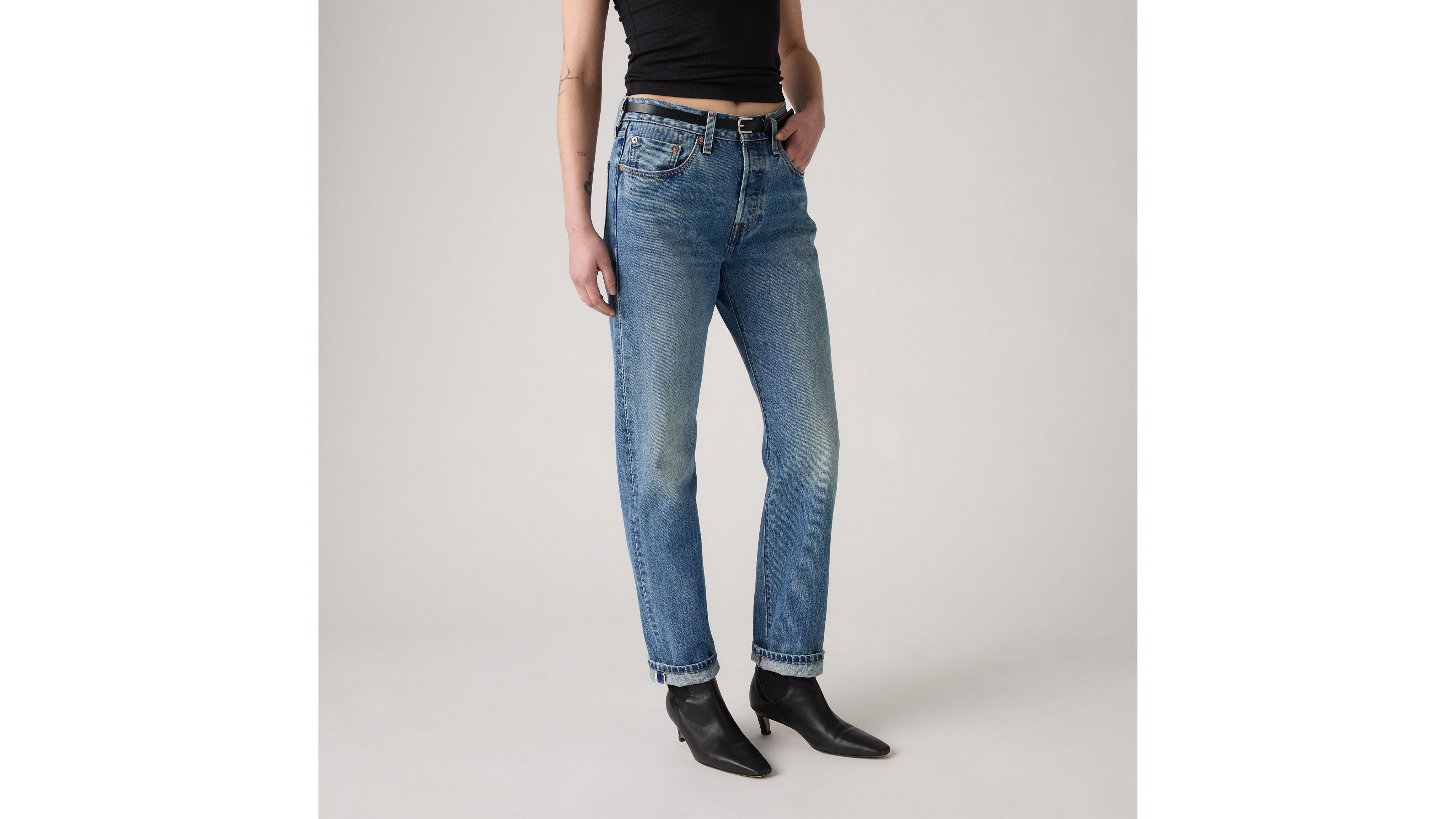 Женские джинсы 501 Original Selvedge Levi's, Grilled Glamour - Medium Wash — фото 2