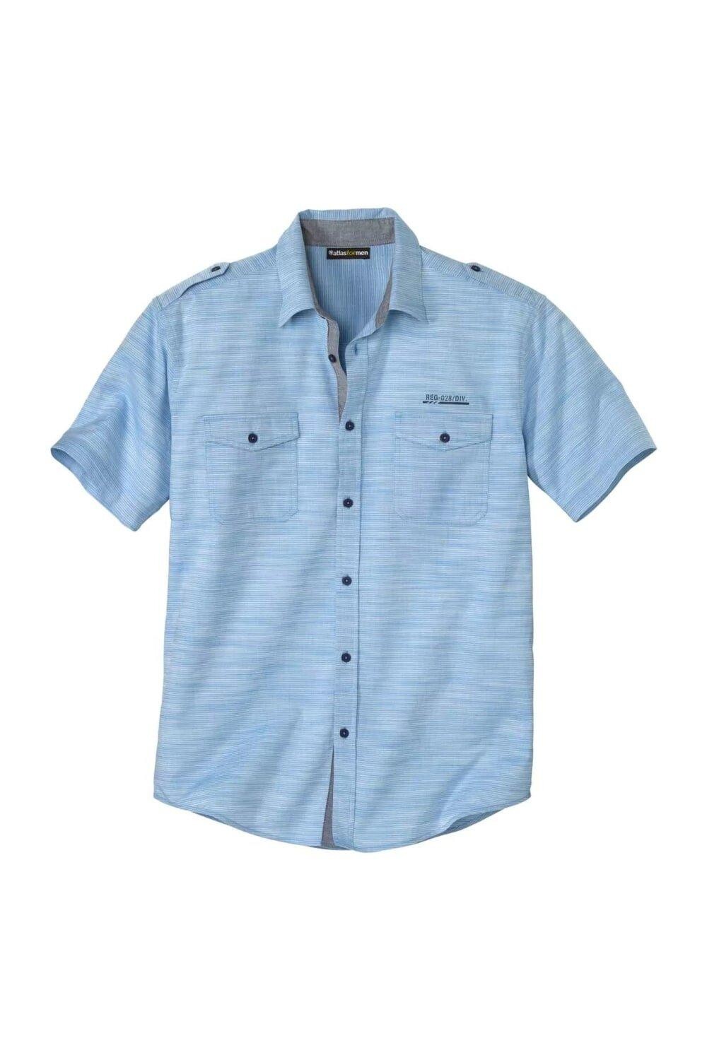 

Полосатая хлопковая летняя рубашка Atlas for Men, синий