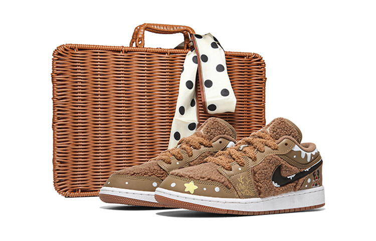 

Кроссовки Air JORDAN 1 Vintage Basketball Shoes Women's Low-Top Brown White