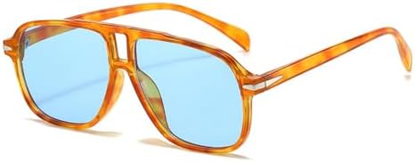 

Винтажные мужские солнцезащитные очки в крупной оправе, женские классические очки в большой оправе, спортивные очки, модные, яркие цвета, защита от ультрафиолета UV400 MTZJH, Leopard-blue