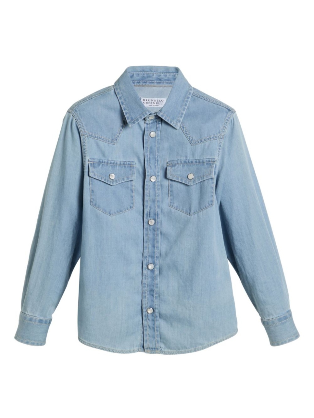 

Brunello Cucinelli Kids джинсовая рубашка, синий