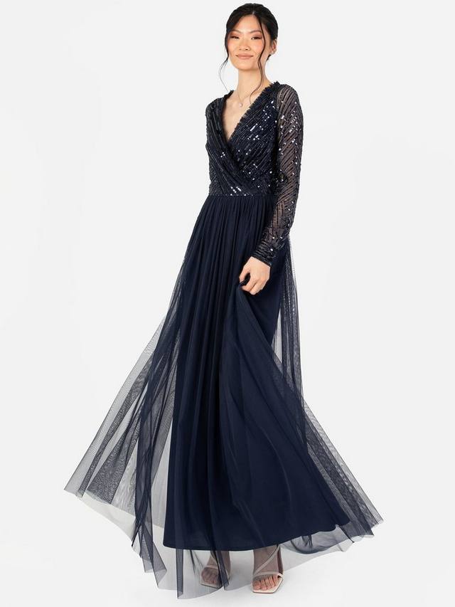 

Платье макси с декорированным лифом и запахом Maya Deluxe, Navy