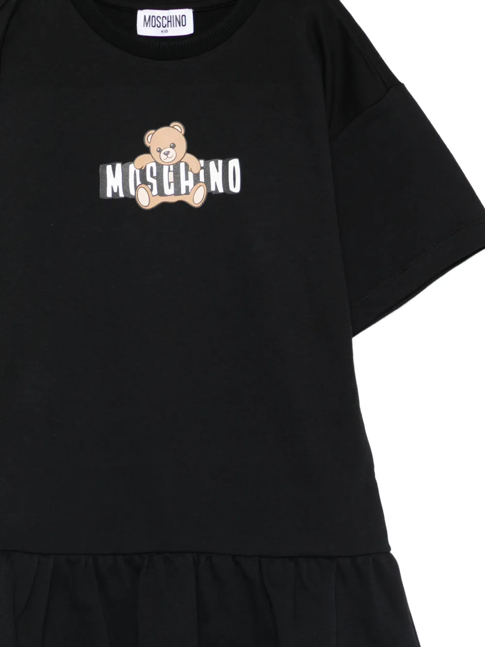 Платье с оборками и рисунком в виде медвежонка Moschino Kids, черный — фото 3