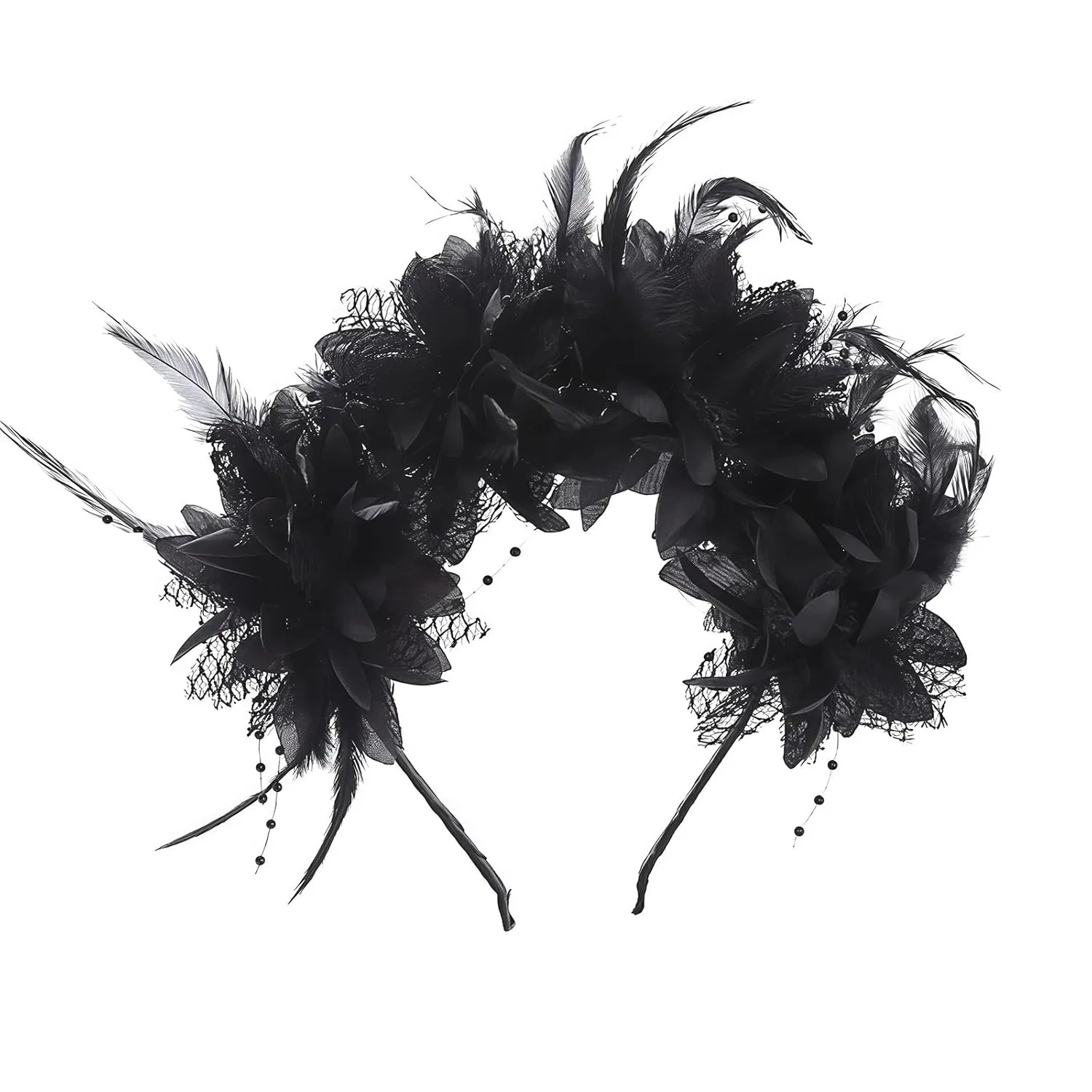 Ободок для волос Black Rose Mexican Flower Headband, черный Astrqle