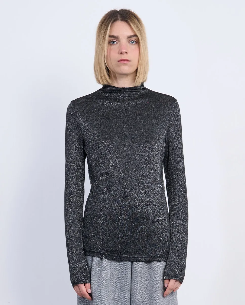 

Женский джемпер с высоким воротником и длинными рукавами Lili Sidonio, черный